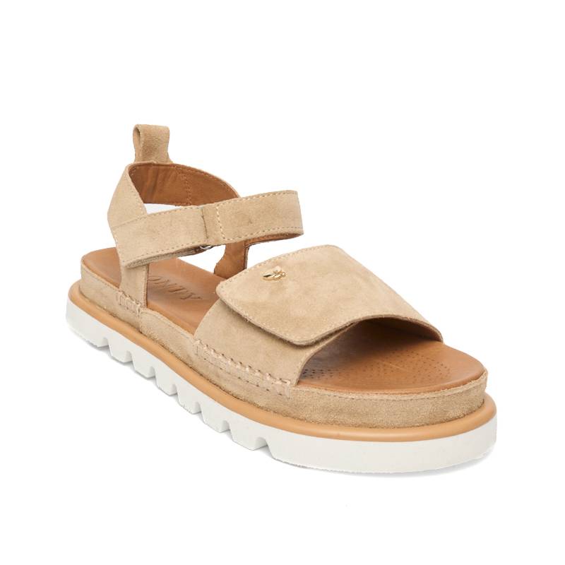 25852-beige-suede Сандалии жен.замша-кожа бежевый